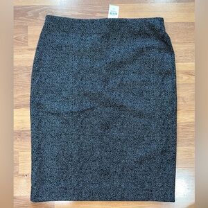 Ann Taylor Factory Black & Gray Tweed Pencil Skirt